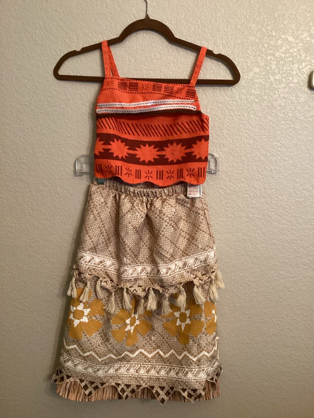 Disney Parks Princess Moana Two Piece Dress up Costume S 7/8